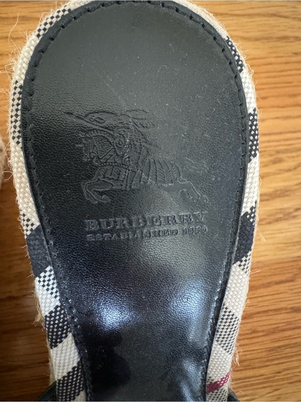 Burberry Black Patent Slide Mules with Signature Check Trim - Picture 3 of 7